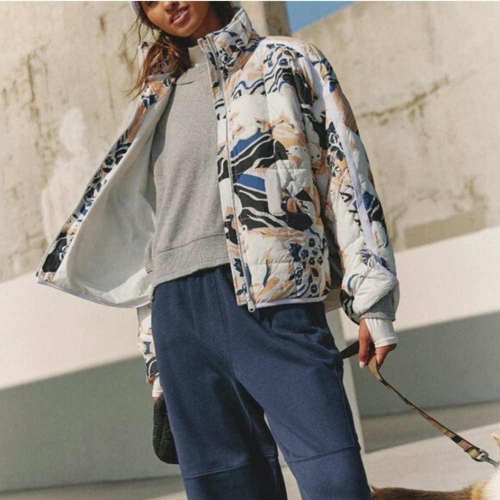 FP Movement by Free People Pippa Printed Packable Puffer Jacket in Winter Combo - Picture 2 of 15